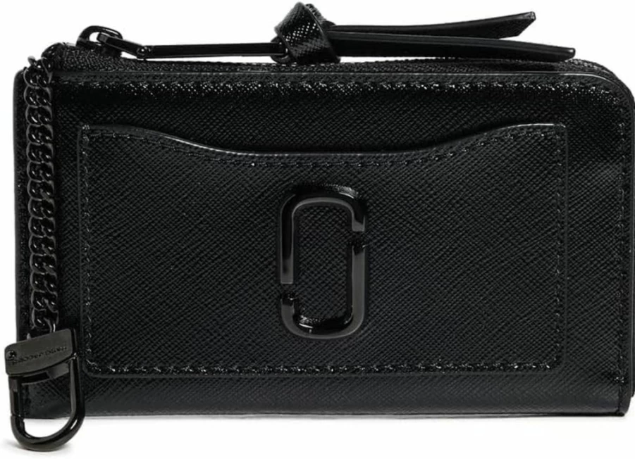 Marc Jacobs The Snapshot Women's Top Zip Multi Wallet in Black - Stylish Compact Crossbody Bag