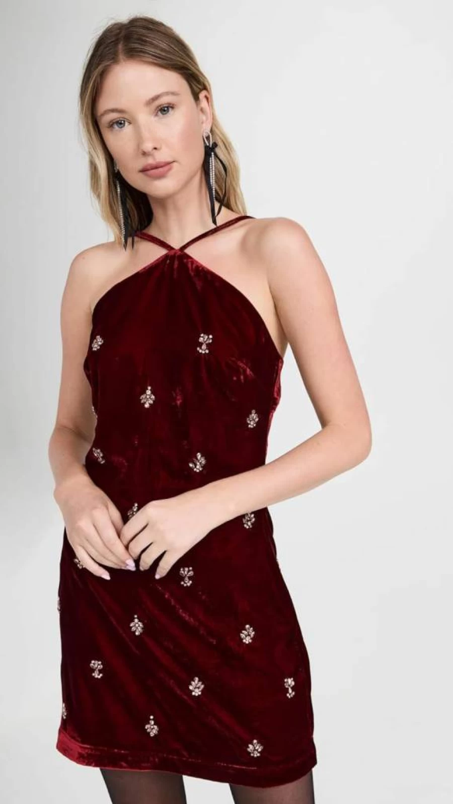 Misa Women's Camille Velvet Dress - Elegant Sleeveless A-Line Formal Gown for Special Occasions