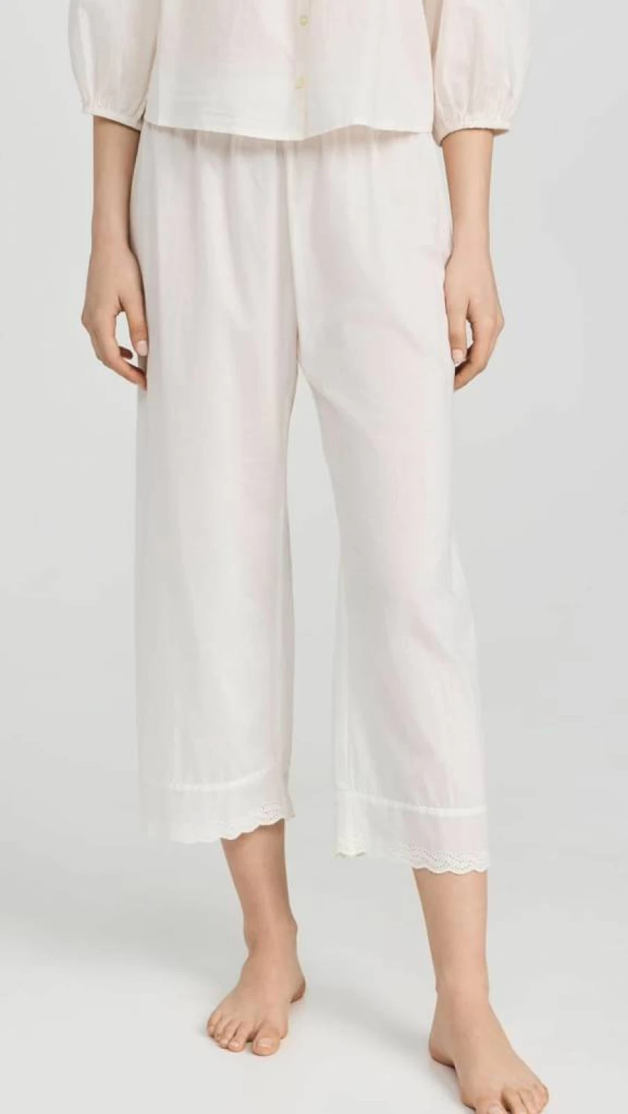THE GREAT Women's Eyelet Sleep Pants - Comfortable & Breathable Lounge Pajama Bottoms