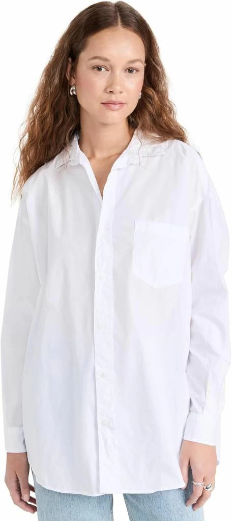 Frank & Eileen Women's Shirley Oversized Button-Up Shirt - Classic Casual Long Sleeve Blouse for Women