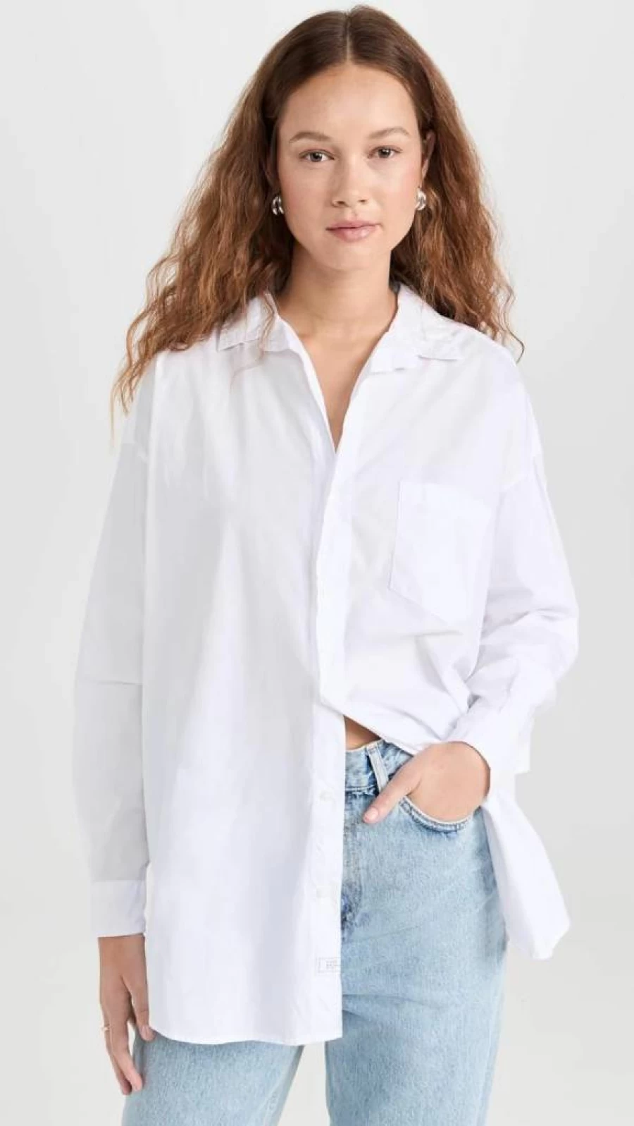 Frank & Eileen Women's Shirley Oversized Button-Up Shirt - Classic Casual Long Sleeve Blouse for Women