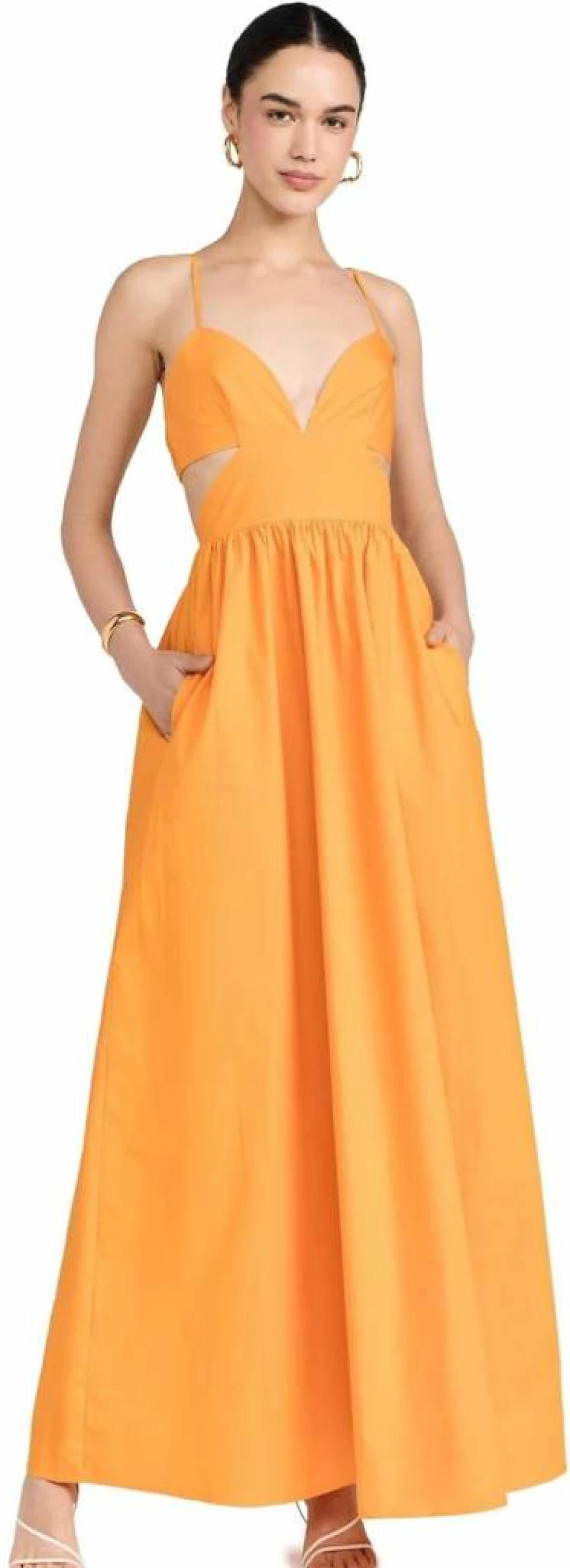Susana Monaco Women's Poplin Cutout Back Dress - Elegant Open Back Summer Dress