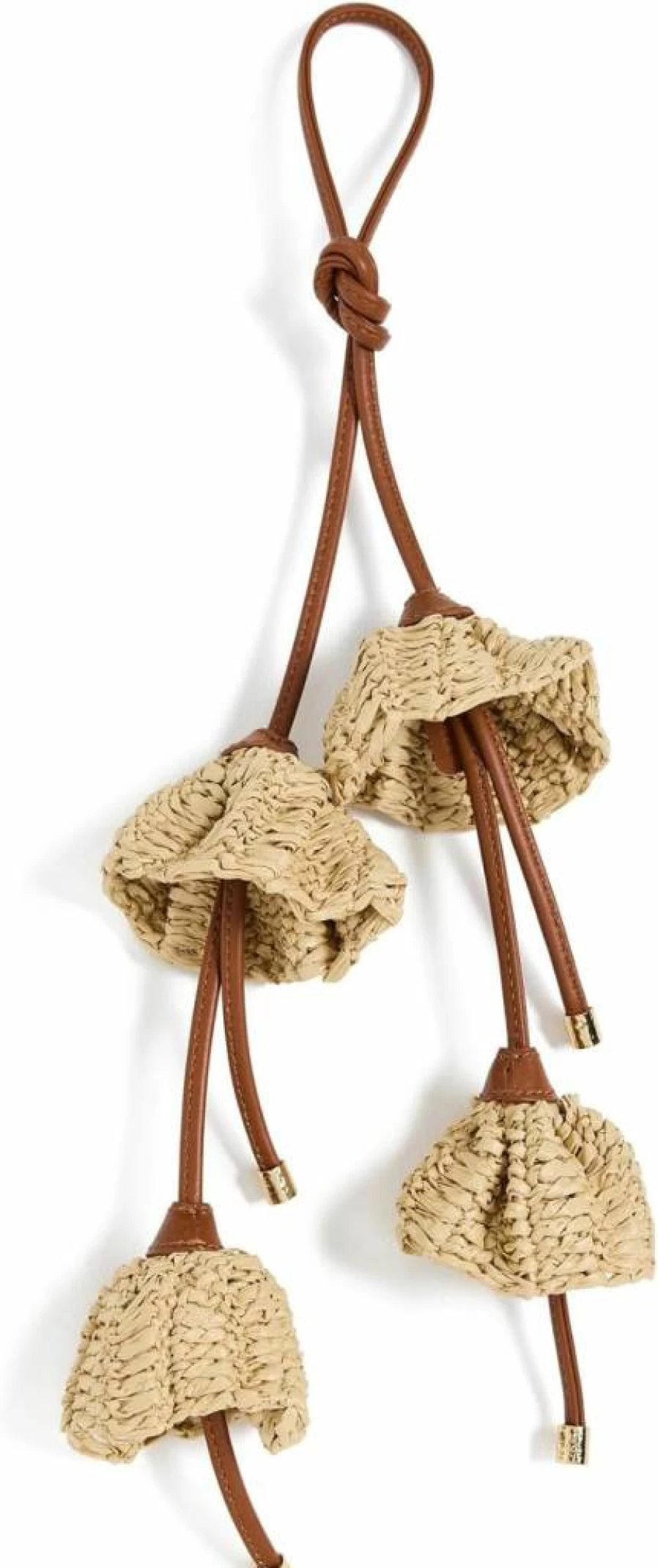 Ulla Johnson Women's Raffia Flower Charm Handbag - Boho Straw Tote for Summer