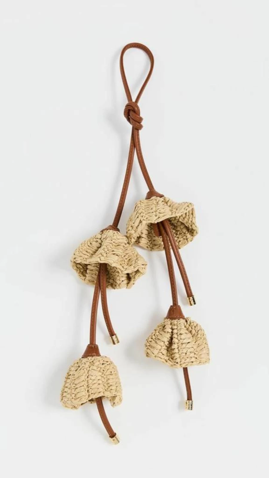 Ulla Johnson Women's Raffia Flower Charm Handbag - Boho Straw Tote for Summer