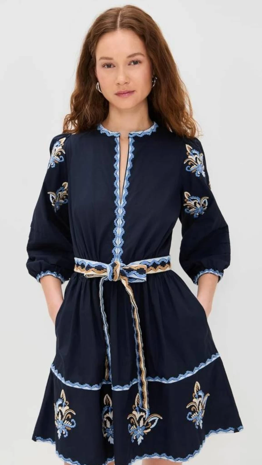 Shoshanna Women's Barkley Floral Wrap Dress for Summer - Elegant V-Neck A-Line Midi Dress with Belt