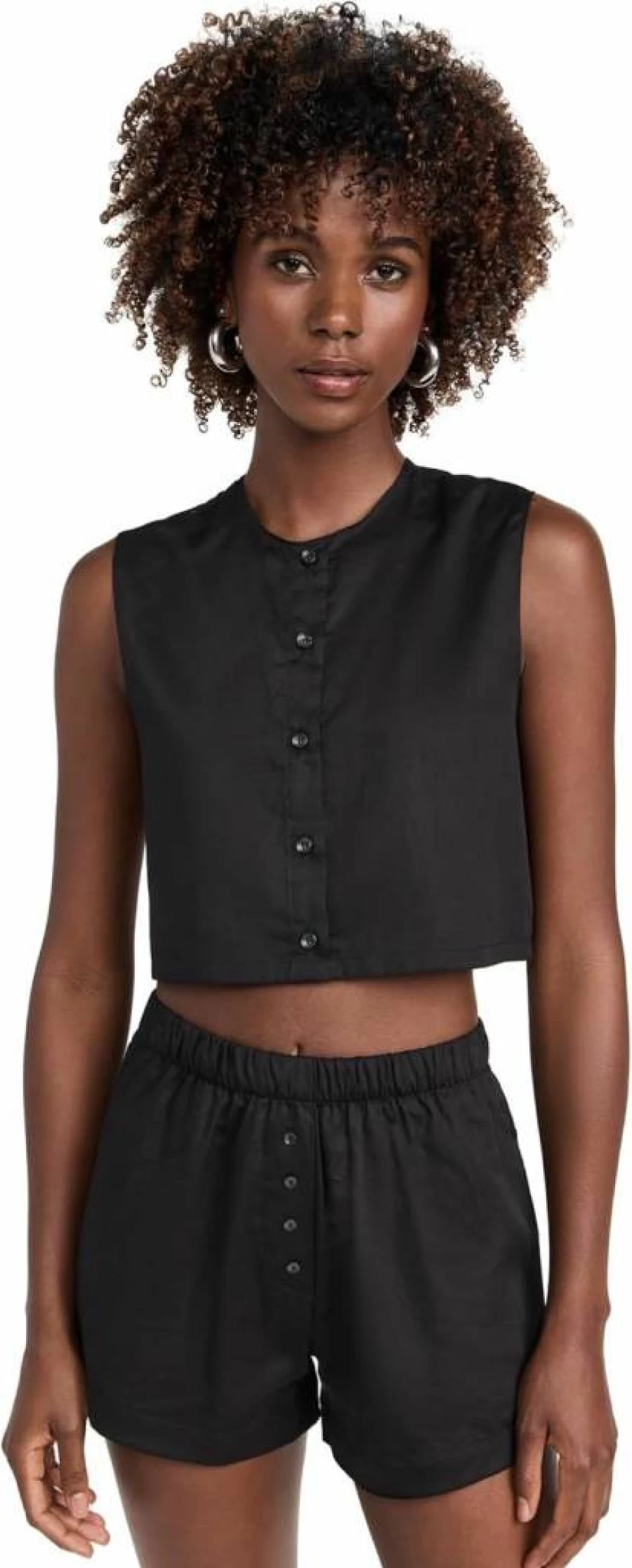 Leset Yoko Women's Crew Neck Sleeveless Top - Casual Comfortable Vest
