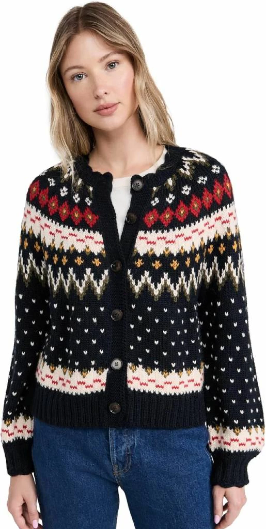 THE GREAT Women's Ice Rink Cardigan Sweater - Cozy Knit Pullover