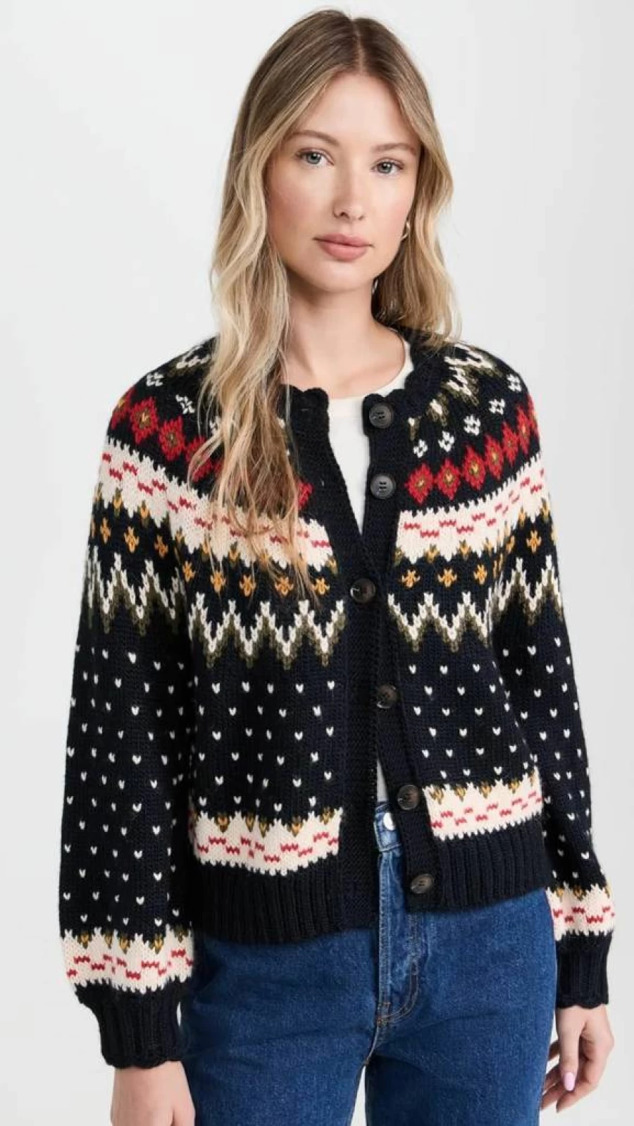 THE GREAT Women's Ice Rink Cardigan Sweater - Cozy Knit Pullover