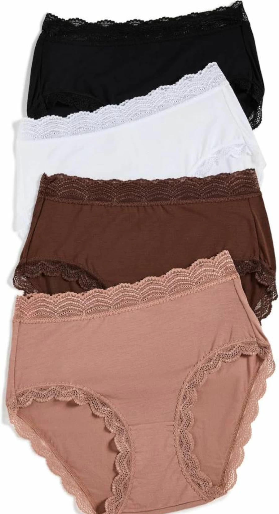 Stripe & Stare Women's High Rise Cotton Knickers 4-Pack - Soft Breathable Underwear