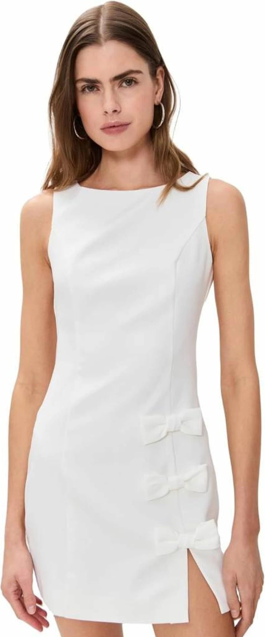 Endless Rose Women's Bow Detail Slit Mini Dress - Flirty Feminine Style