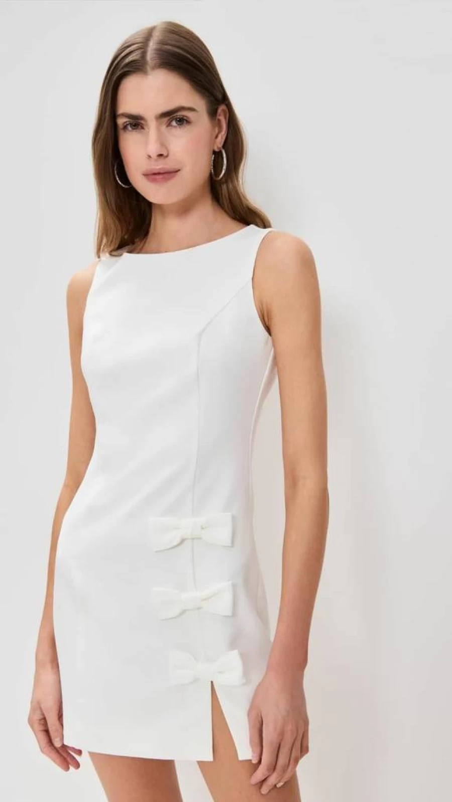 Endless Rose Women's Bow Detail Slit Mini Dress - Flirty Feminine Style