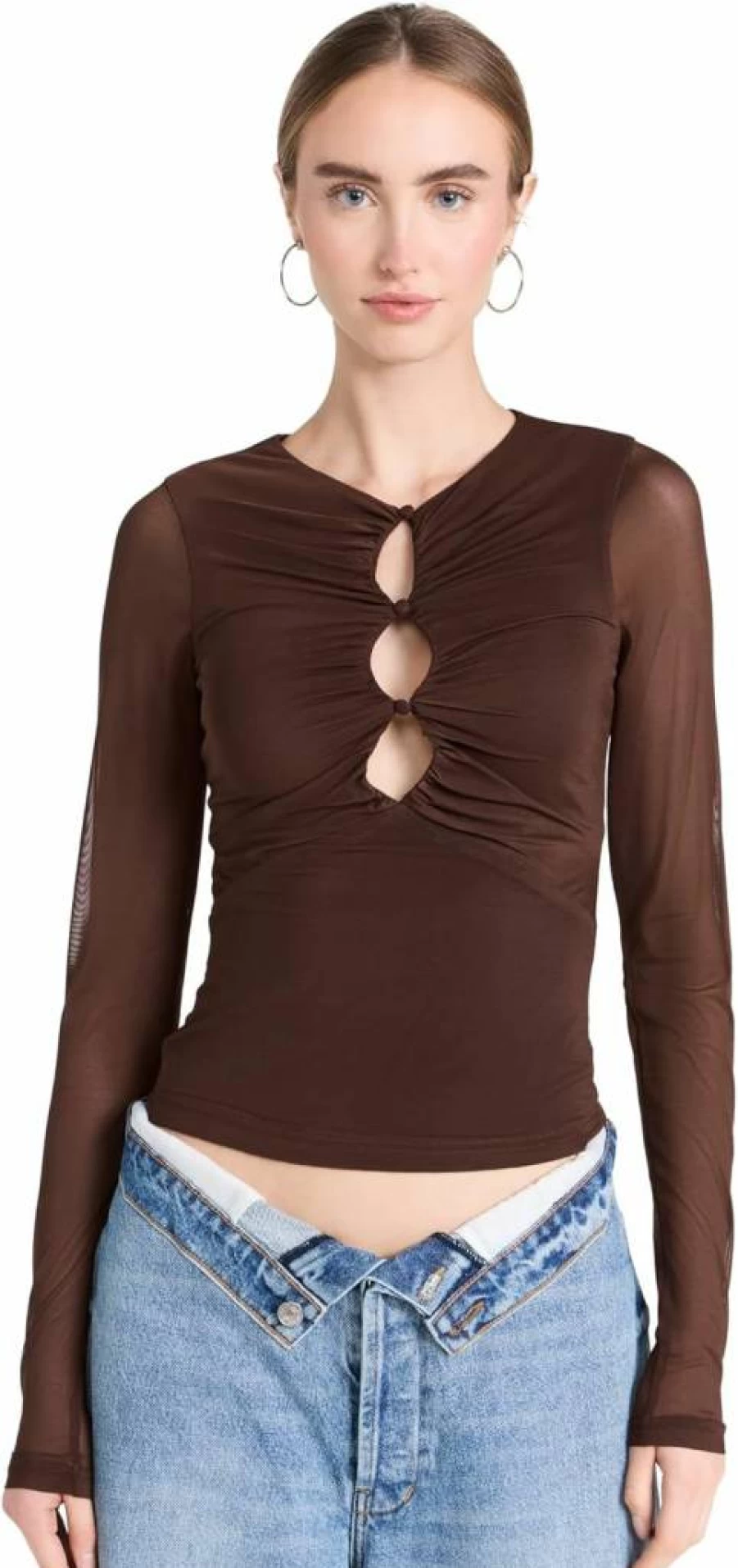 MINKPINK Women's Allure Mesh Top - Stylish Sheer Blouse for Trendy Outfits