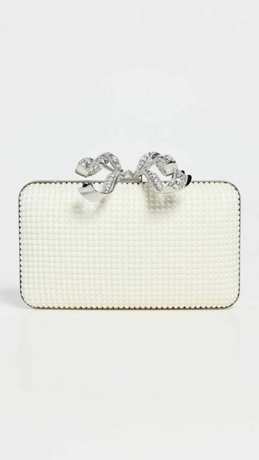 Self Portrait Women's Pearl-Embellished Box Clutch Bag