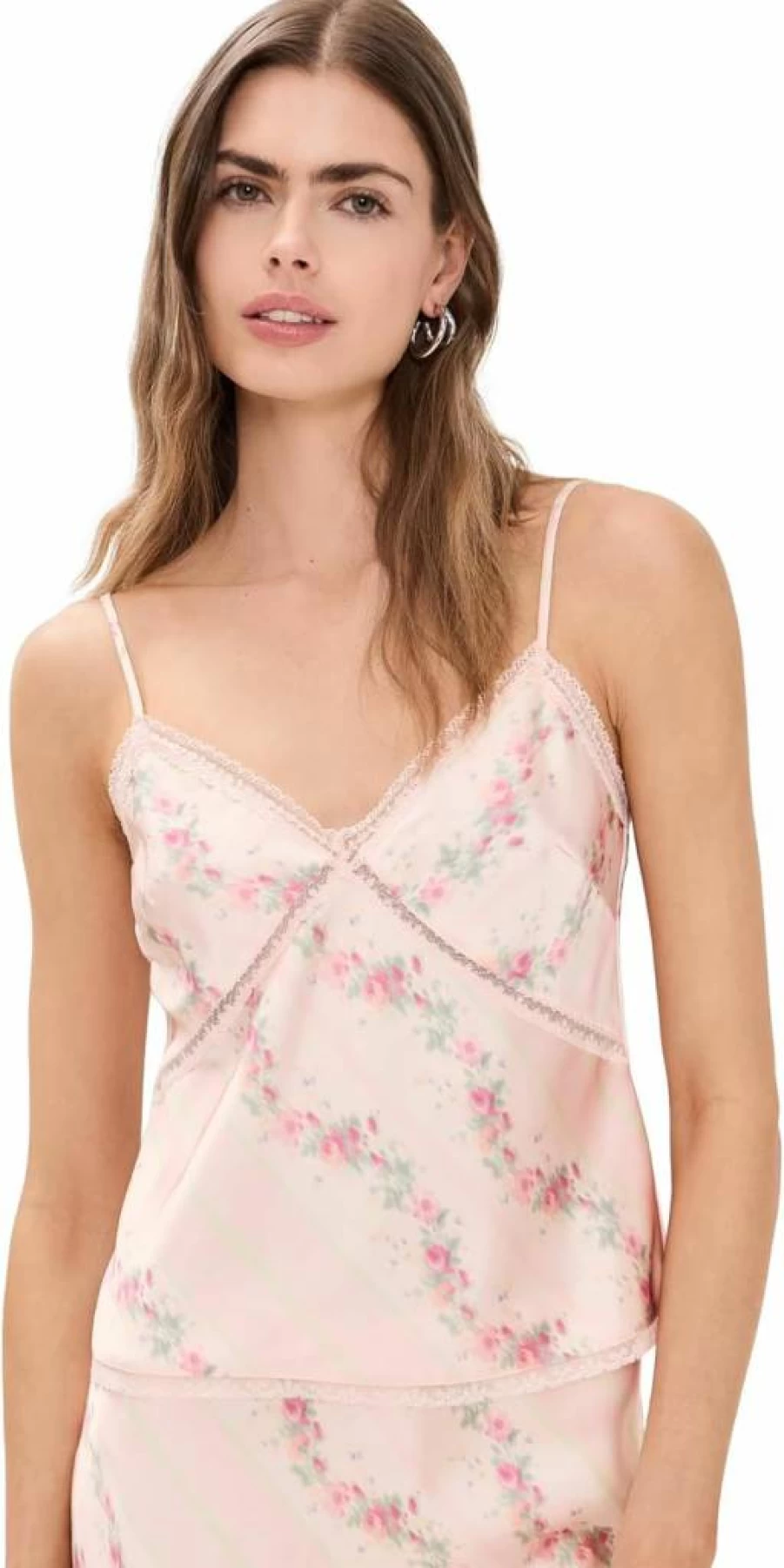 LOVESHACKFANCY Women's Levall Blouse - Floral Print Boho Chic Tops for Women