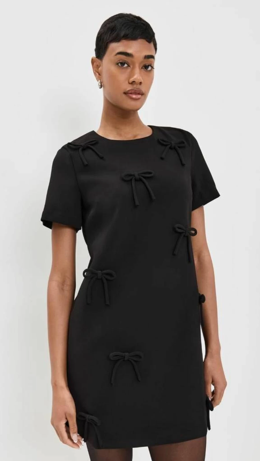 English Factory Women's Elegant Bow Detail Mini Dress - Chic Party & Casual Wear