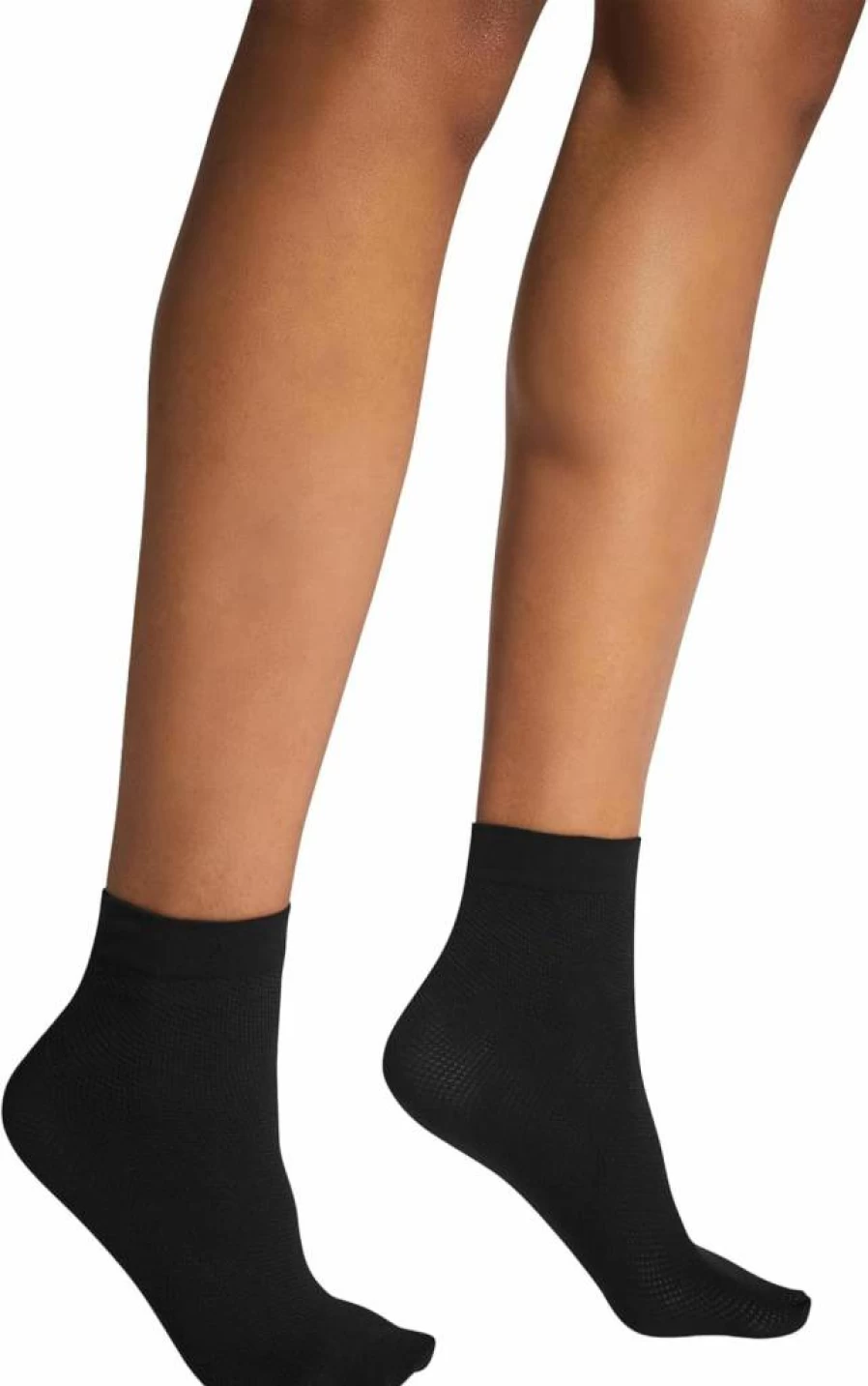 Wolford Women's No Show Socks with Net Pattern High Cotton Matte Finish Knitted Cuffs