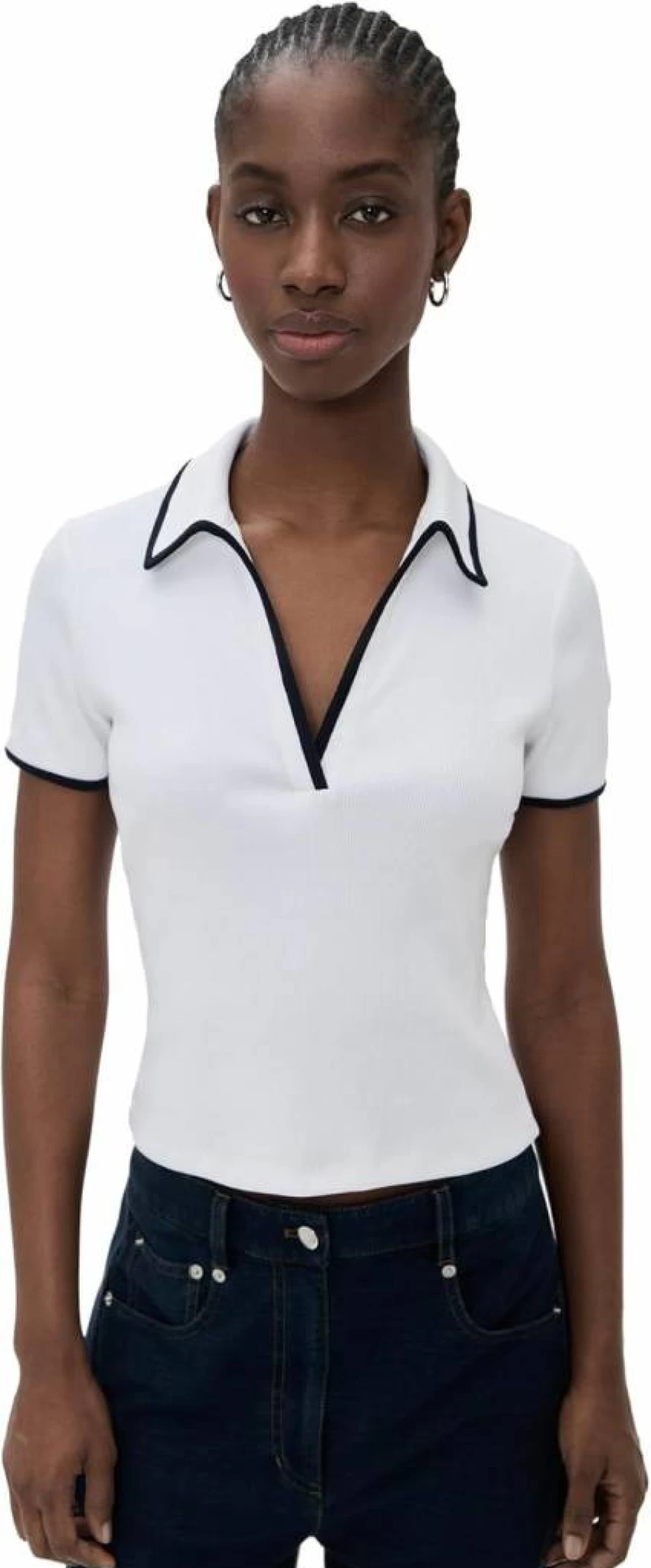 Veronica Beard Jean Women's Kearney Tee with Contrast Piping - Stylish Casual Top