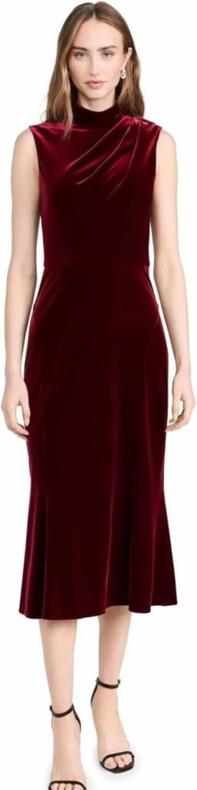 Shoshanna Women's Velvet Audrey Dress - Elegant Sleeveless A-Line Formal Gown for Special Occasions