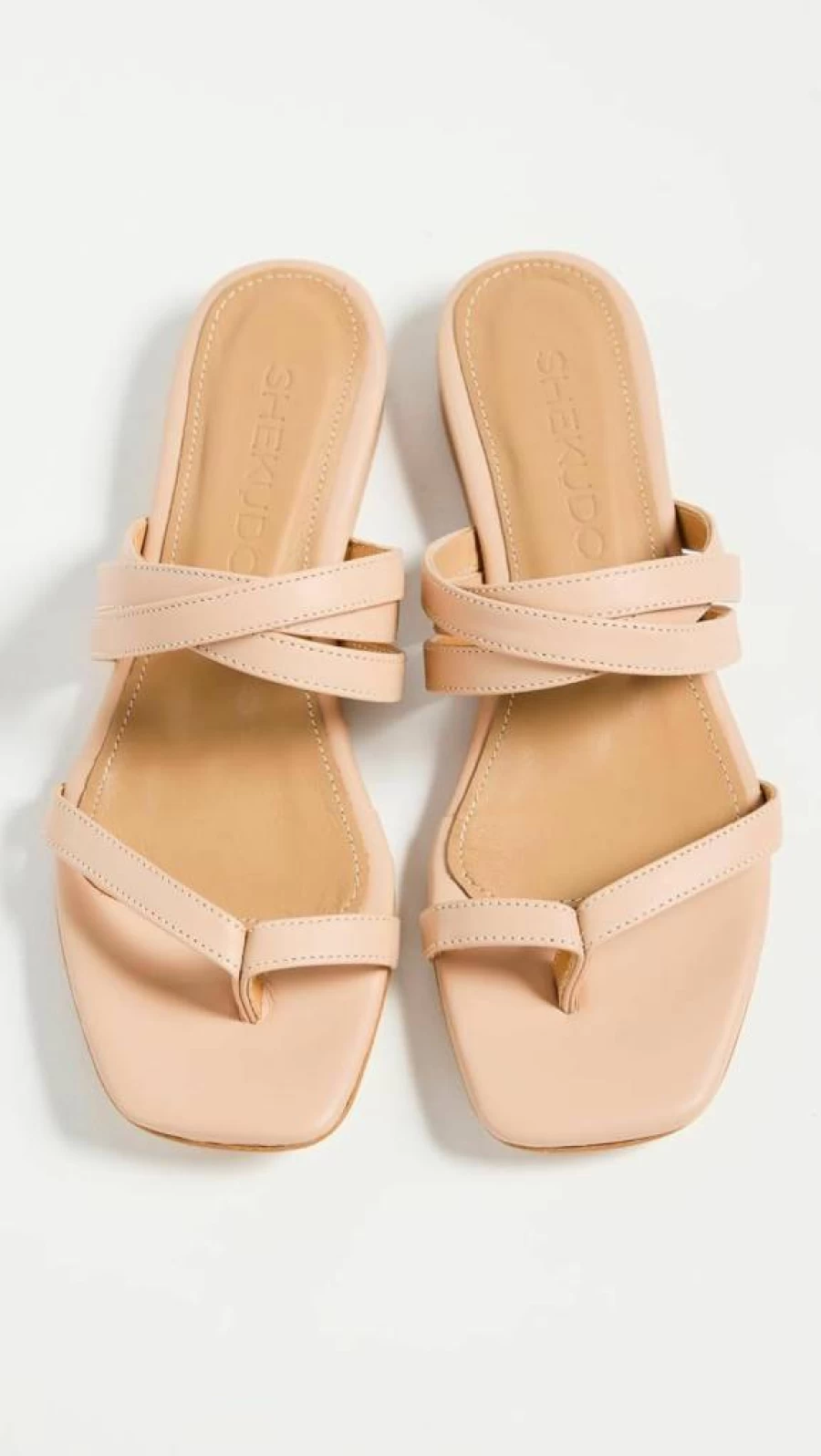Shekudo Women's Bold Leather Sandals - Chunky Sole Slide Sandals for Women