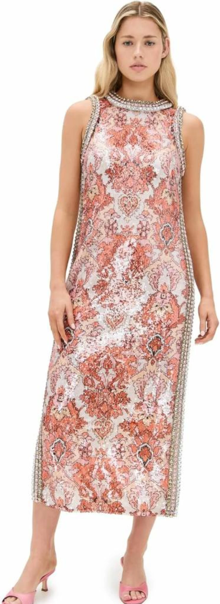 Cinq a Sept Women's Ayden Sequin Damask Dress - Elegant Party Gown for Special Occasions