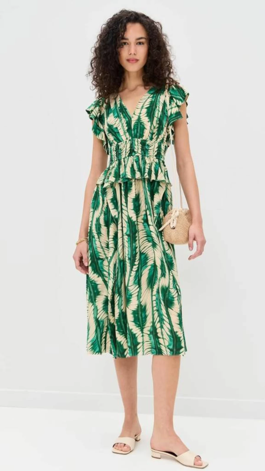 Ulla Johnson Brielle Women's Floral Printed Maxi Dress with Ruffled Hem