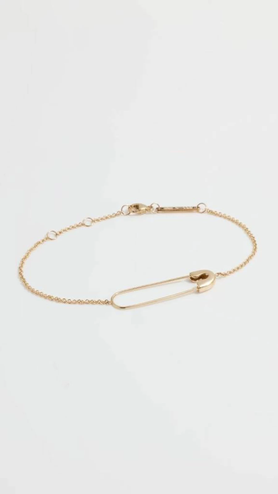 ZOE CHICCO 14K Gold Safety Pin Bracelet for Women - Minimalist Luxury Jewelry