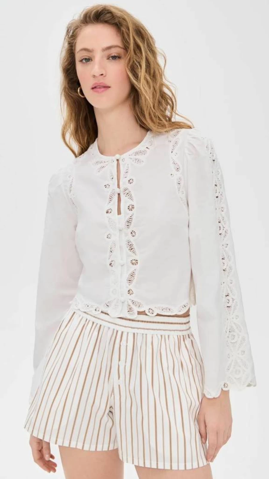 Sea Women's Elke Embroidered Soutache Blouse - Bohemian Chic Floral Print Top