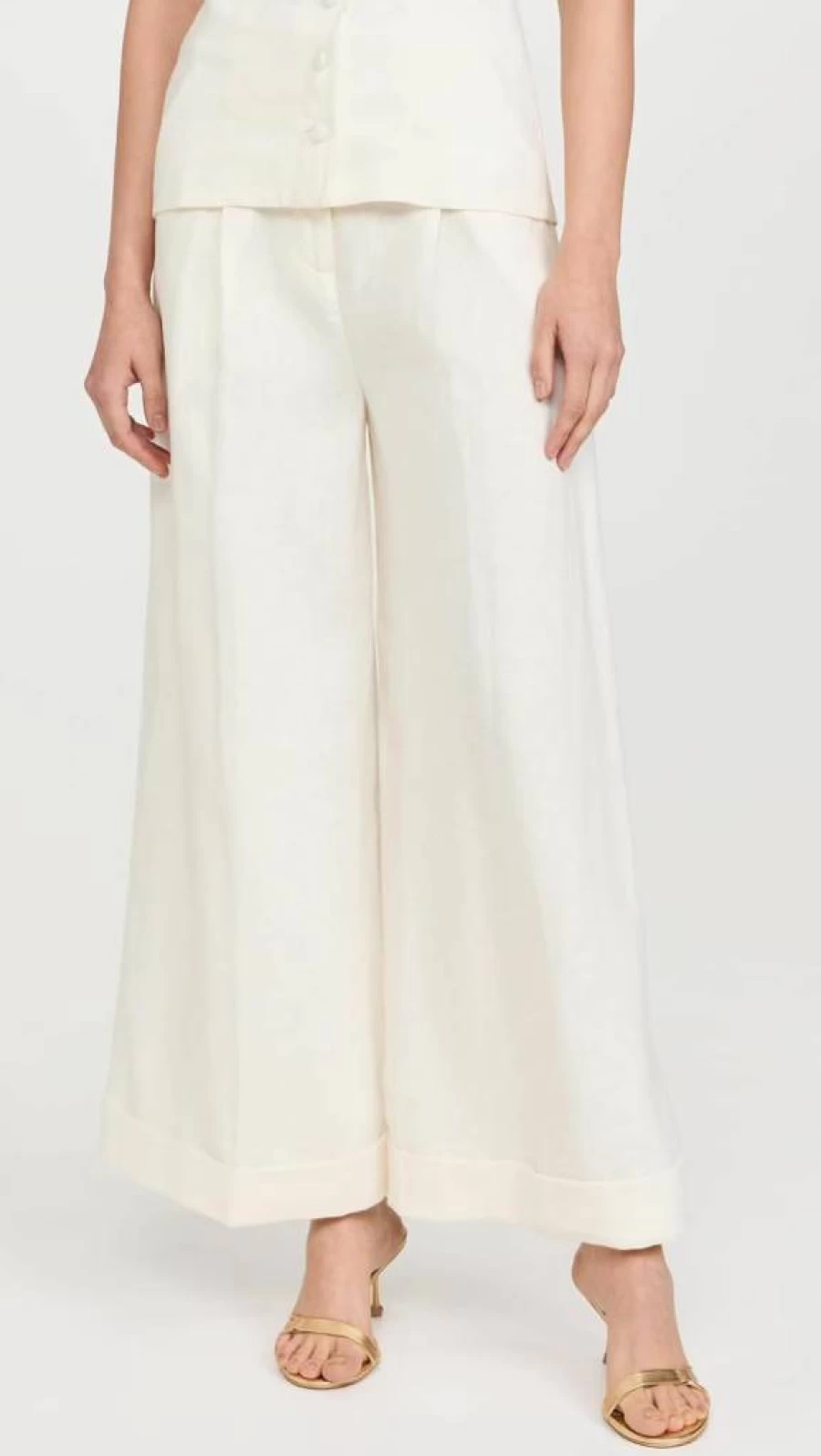 FAITHFULL THE BRAND Women's Clove High-Waisted Wide-Leg Trousers for Elegant Comfort