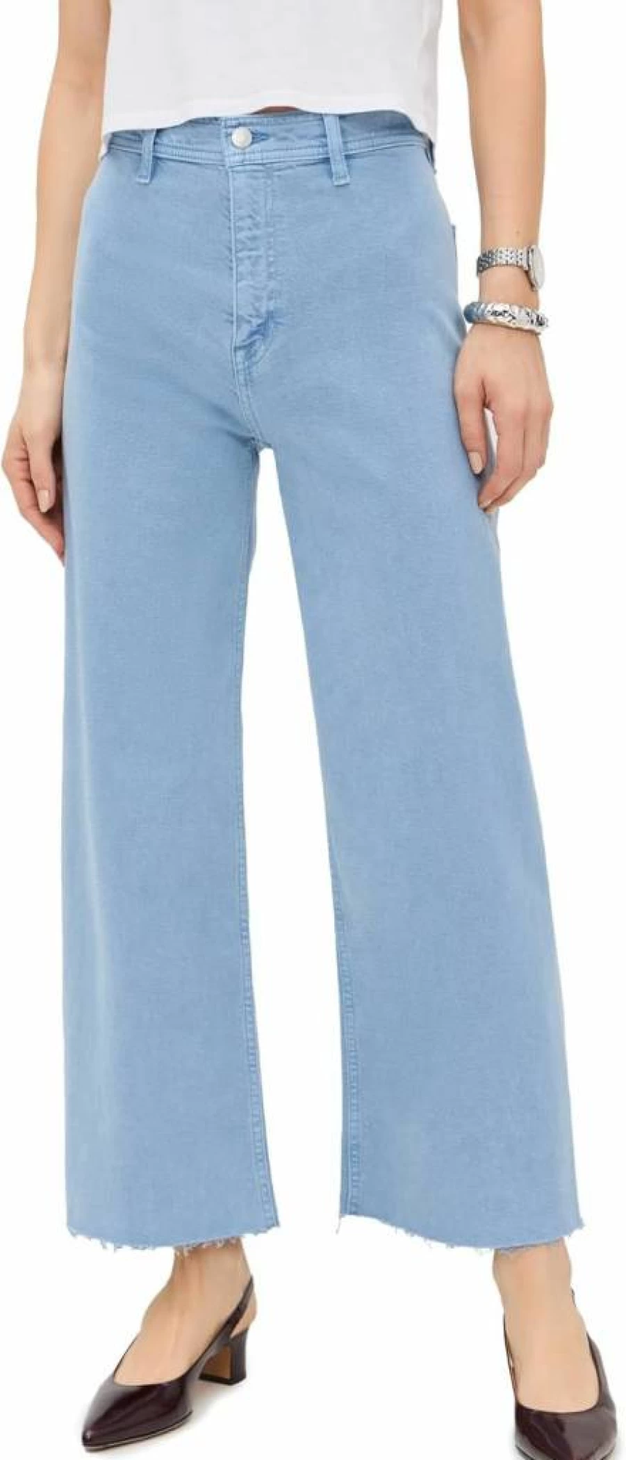 Pistola Denim Women's High Rise Wide Leg Cropped Jeans - Penny Wash Stylish Comfort