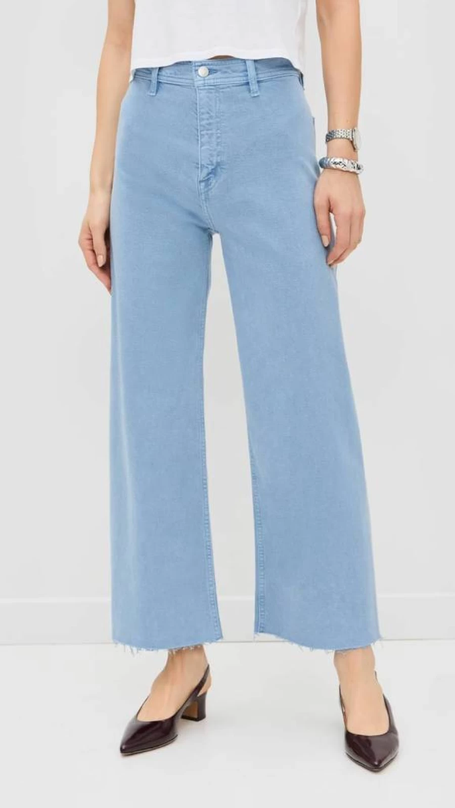 Pistola Denim Women's High Rise Wide Leg Cropped Jeans - Penny Wash Stylish Comfort
