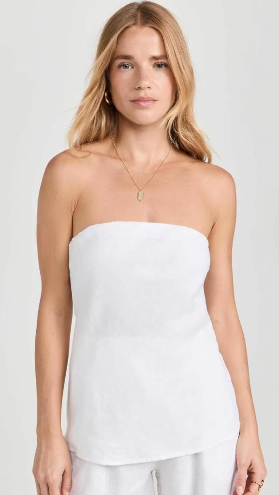 DONNI. Women's Linen Tube Top - Breathable Summer Sleeveless Crop Top