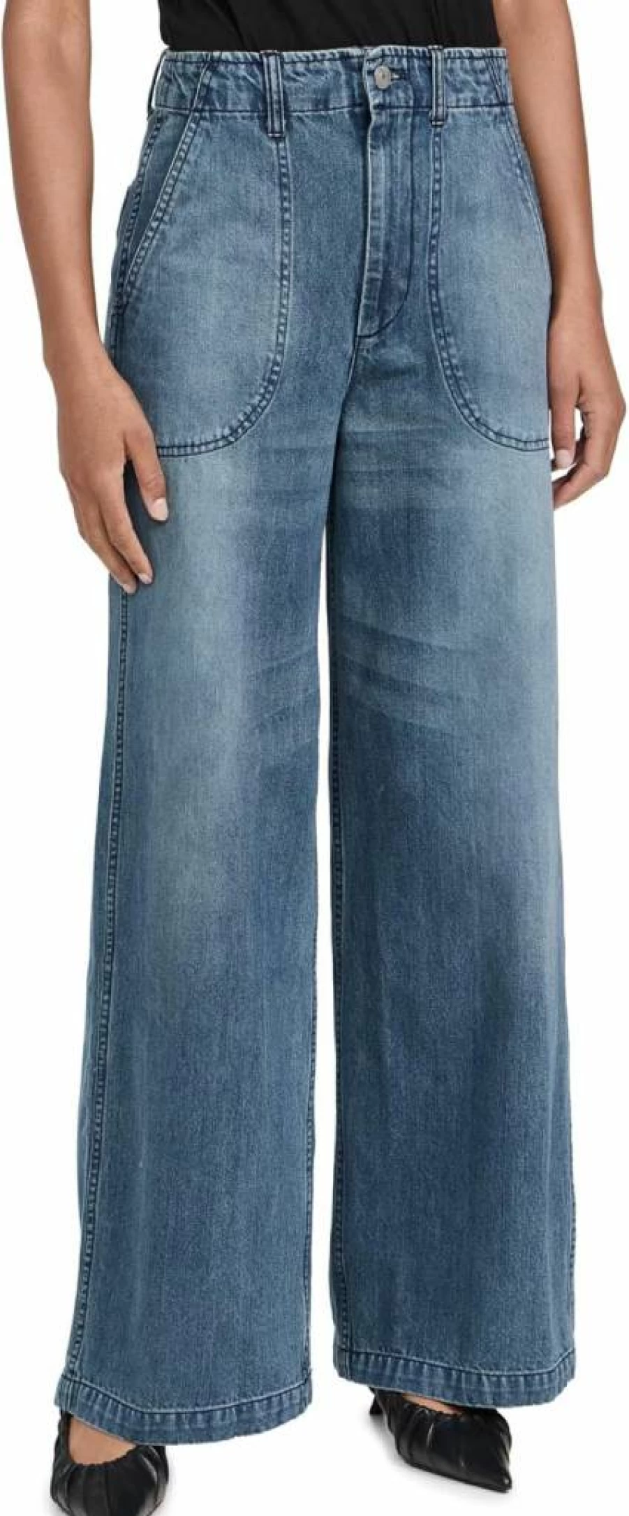 Sea Women's Amari High-Rise Slim Fit Denim Jeans - Classic Blue Stretch Skinny Jeans for Women