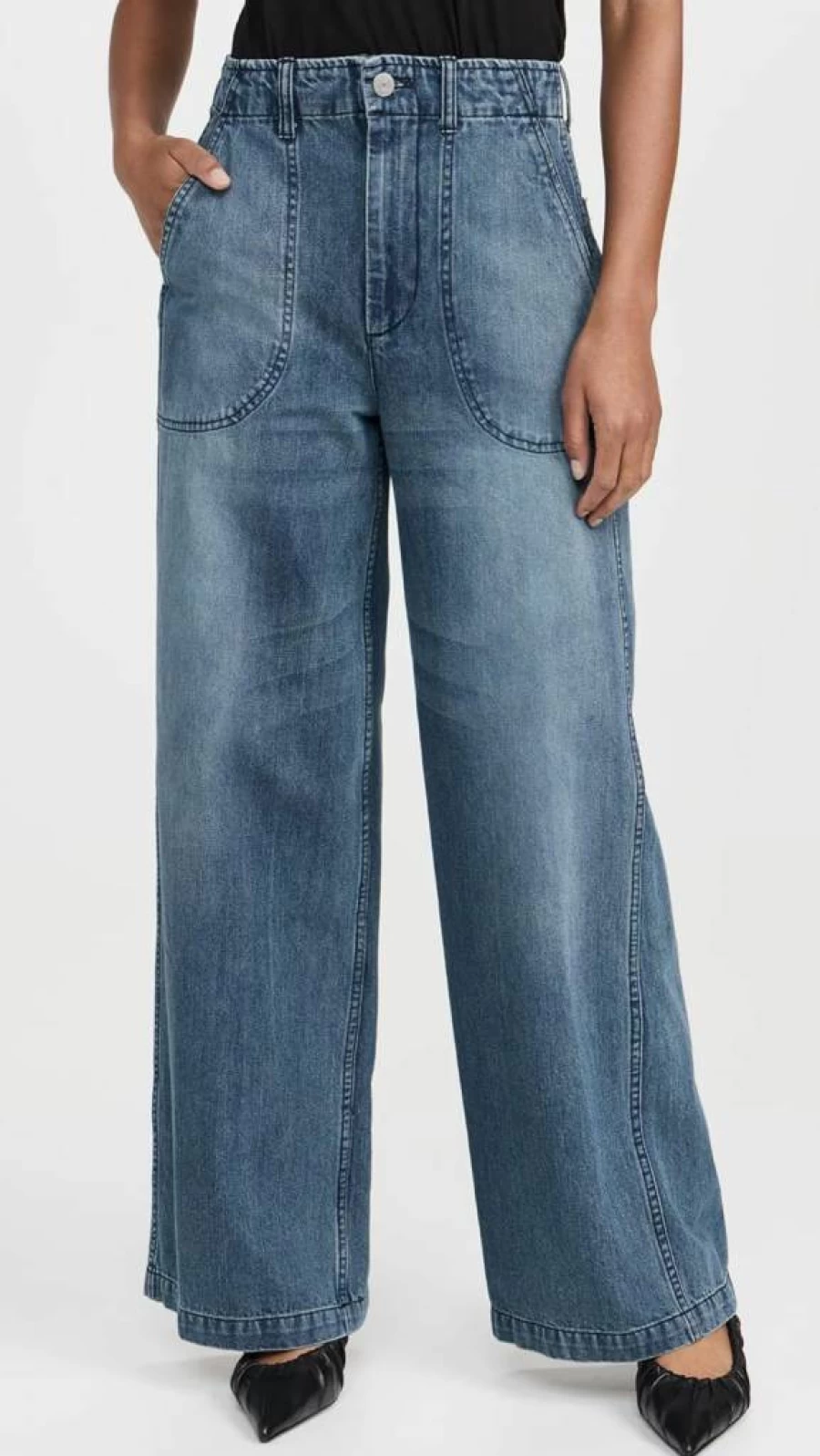 Sea Women's Amari High-Rise Slim Fit Denim Jeans - Classic Blue Stretch Skinny Jeans for Women