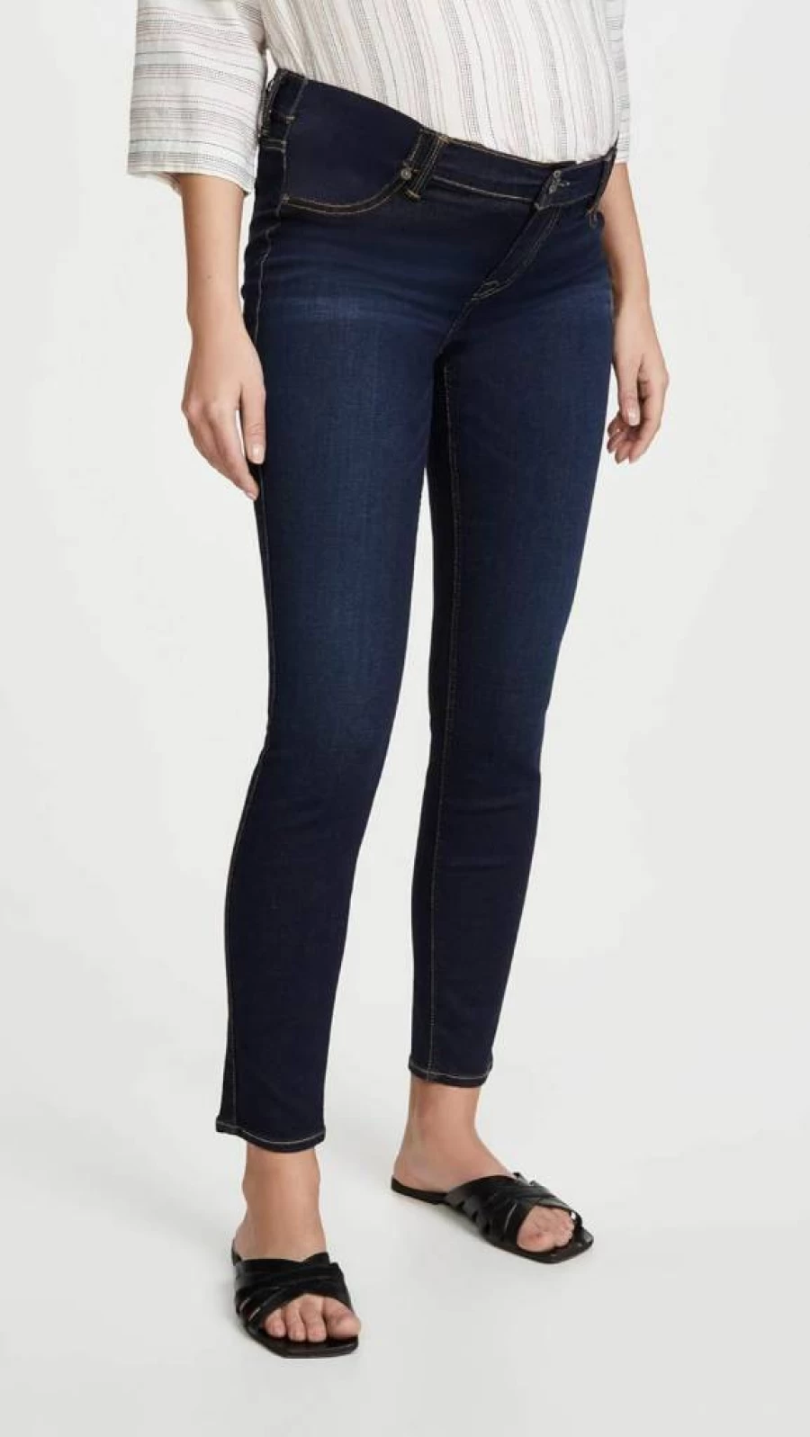 7 For All Mankind Women's Maternity Skinny Jeans - Ankle-Length Stretch Denim Pants for Pregnancy