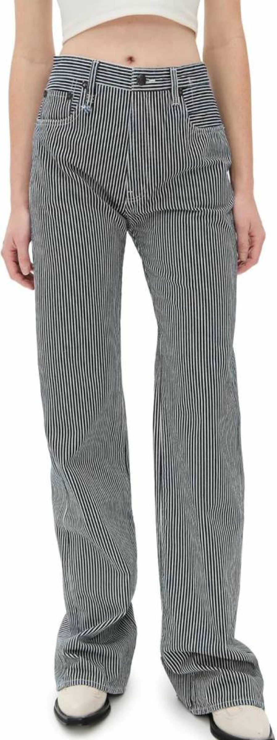 R13 Women's Jane Jeans with Lace Back Detail - High-Waisted Denim Pants for Women