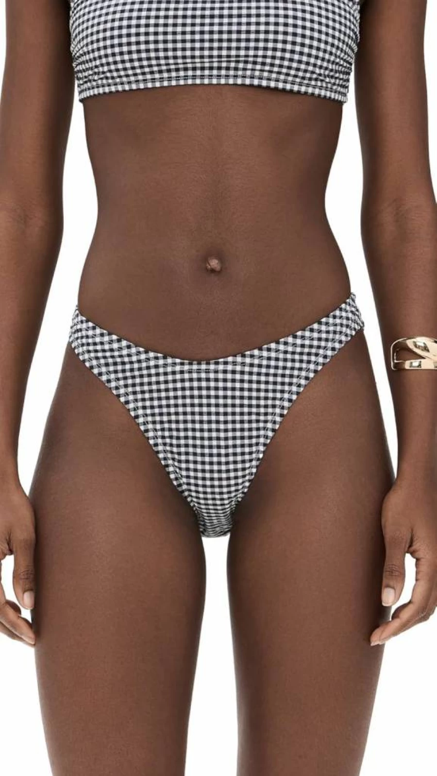 Good American Women's 90s Gingham High-Waisted Shorts | Vintage Denim Bottoms | Retro Fashion