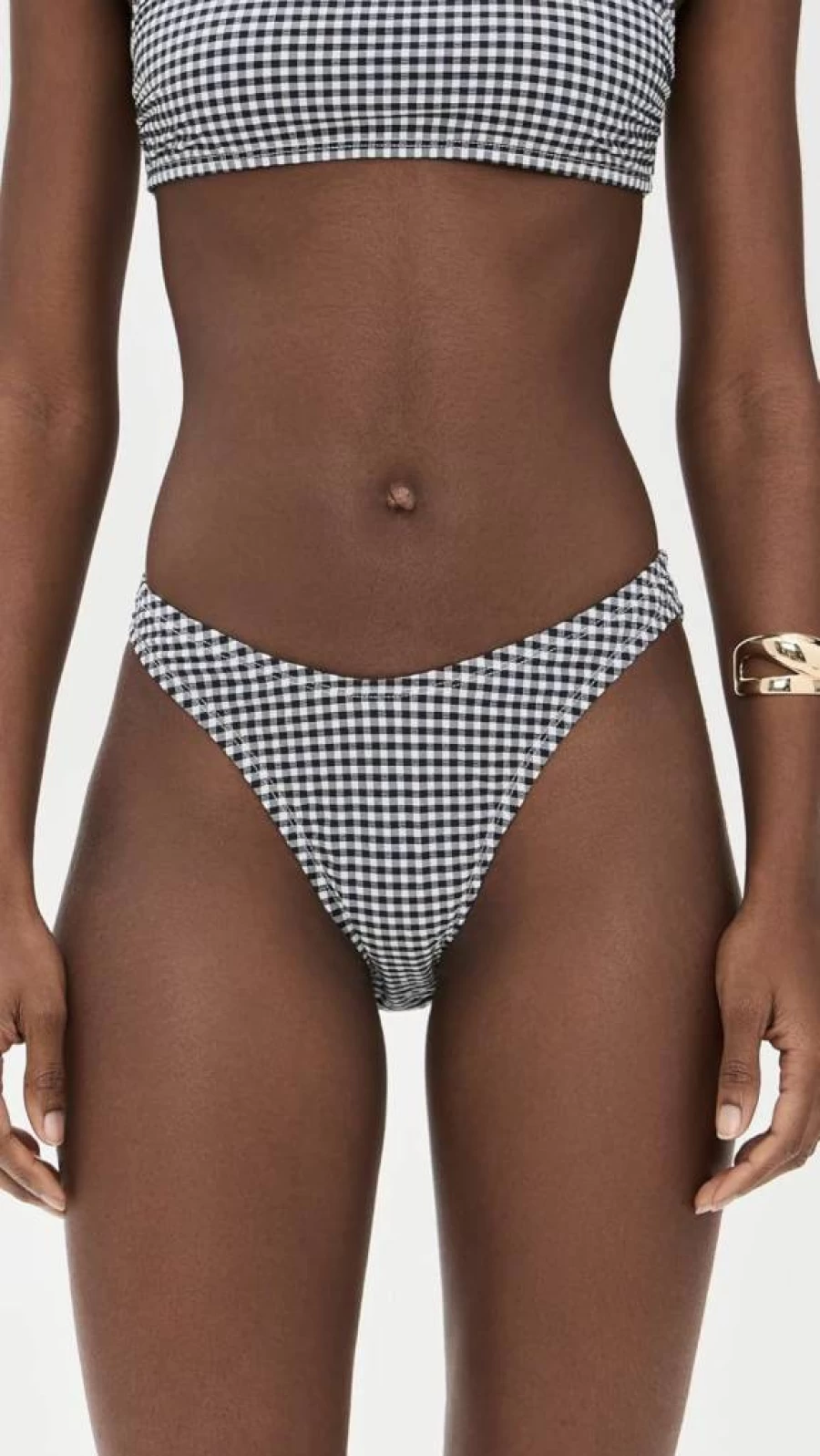 Good American Women's 90s Gingham High-Waisted Shorts | Vintage Denim Bottoms | Retro Fashion