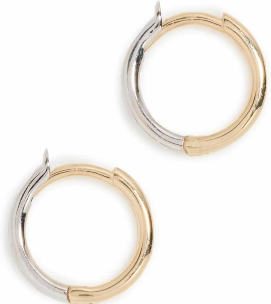 ZOE CHICCO 14K Gold Reversible Huggie Hoop Earrings for Women - Two-Tone Luxury Hoops