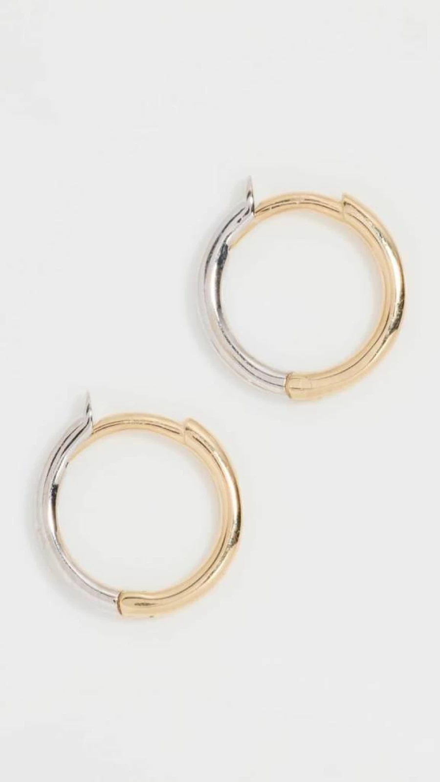 ZOE CHICCO 14K Gold Reversible Huggie Hoop Earrings for Women - Two-Tone Luxury Hoops
