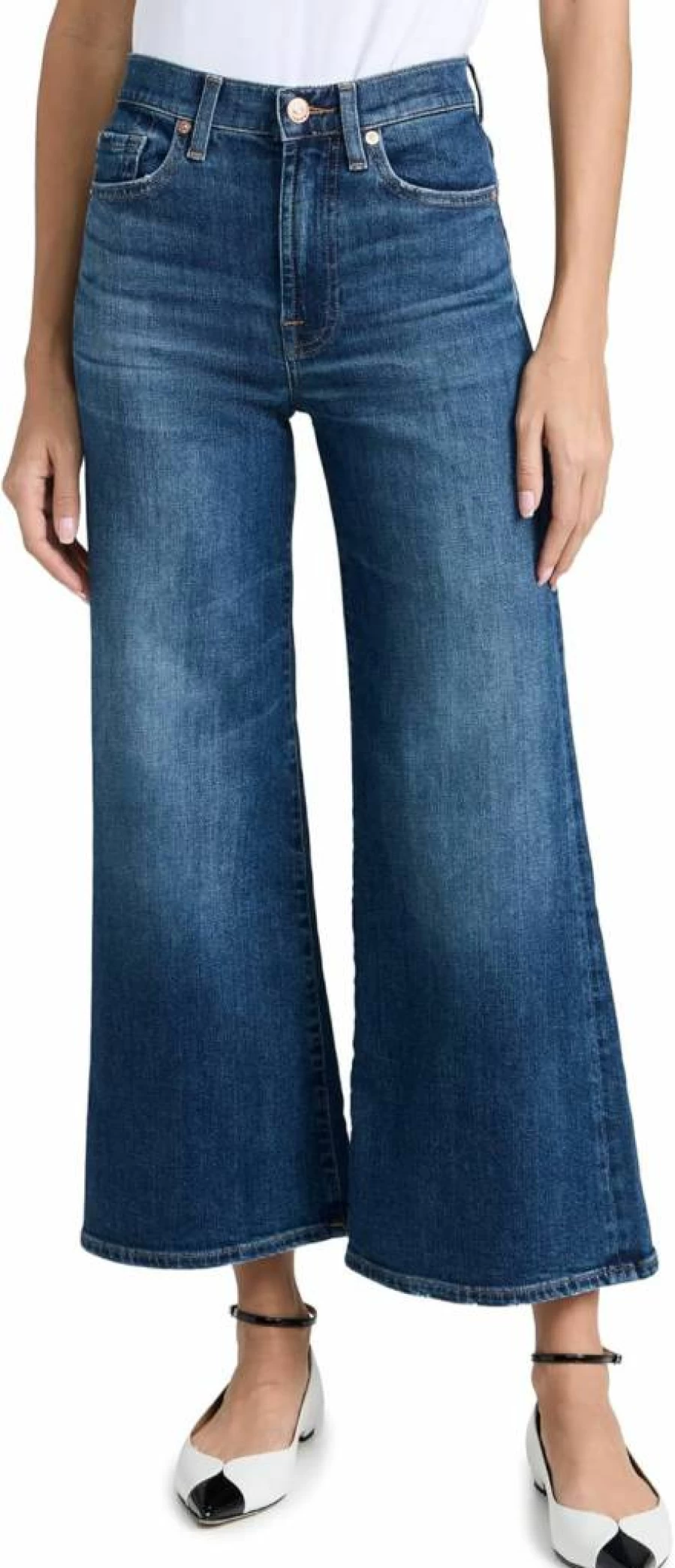 7 For All Mankind Women's Cropped Jeans - High-Waisted Slim Fit Denim Pants for Women