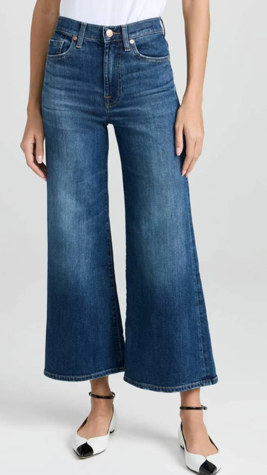 7 For All Mankind Women's Cropped Jeans - High-Waisted Slim Fit Denim Pants for Women