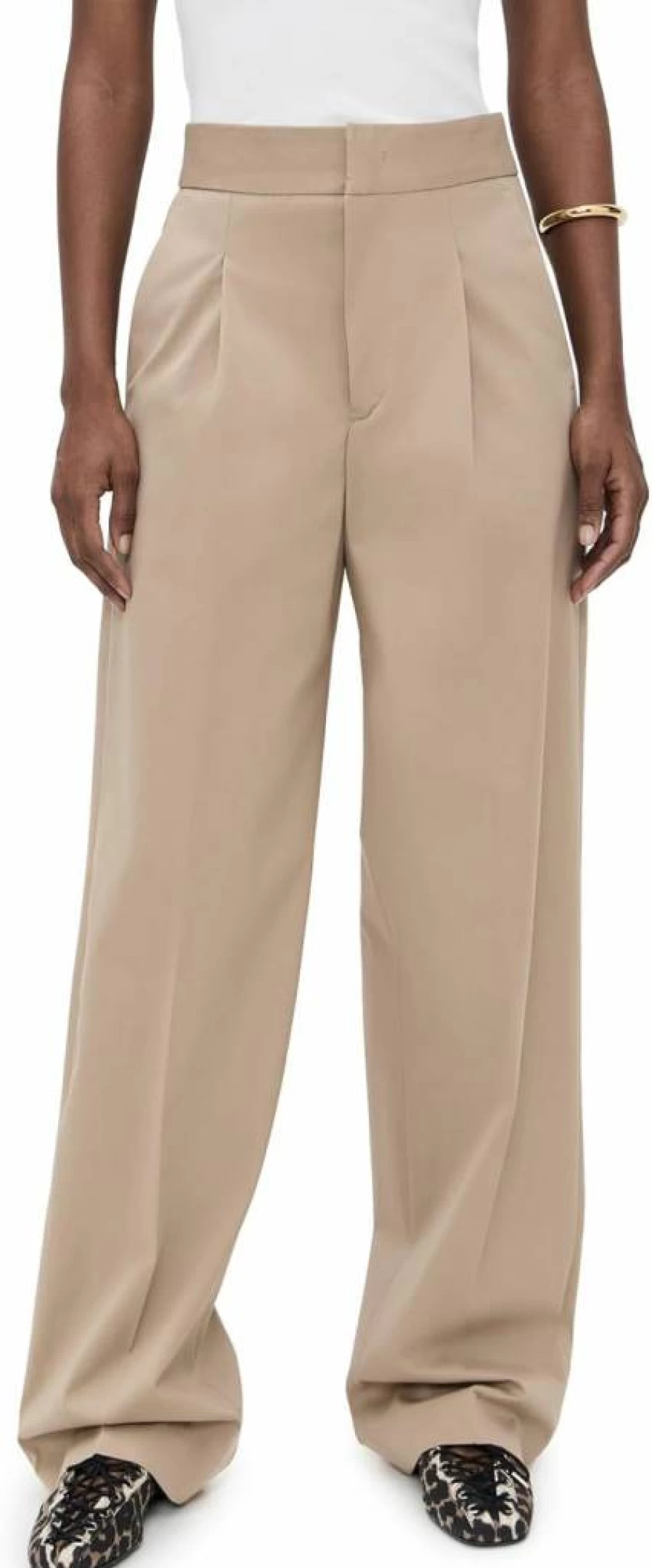 MSGM Women's High-Waisted Wide-Leg Trousers - Elegant Full-Length Pants for Women