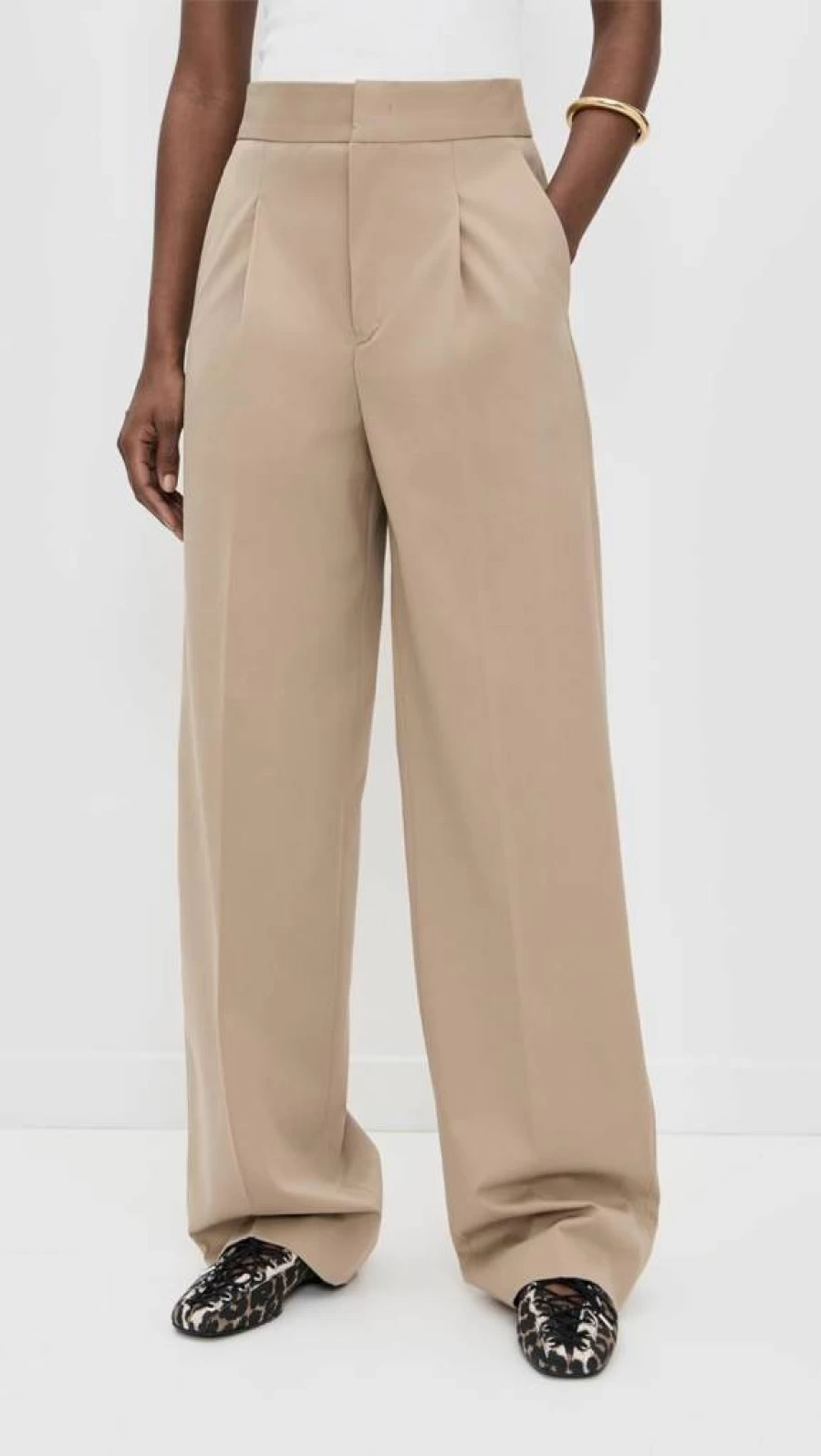 MSGM Women's High-Waisted Wide-Leg Trousers - Elegant Full-Length Pants for Women