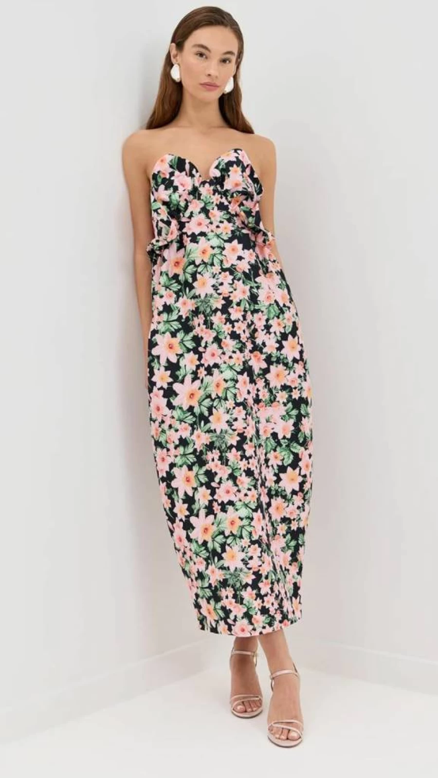 Kika Vargas Raha Dress for Women - Blush Daffodil Taffeta Elegant Gown