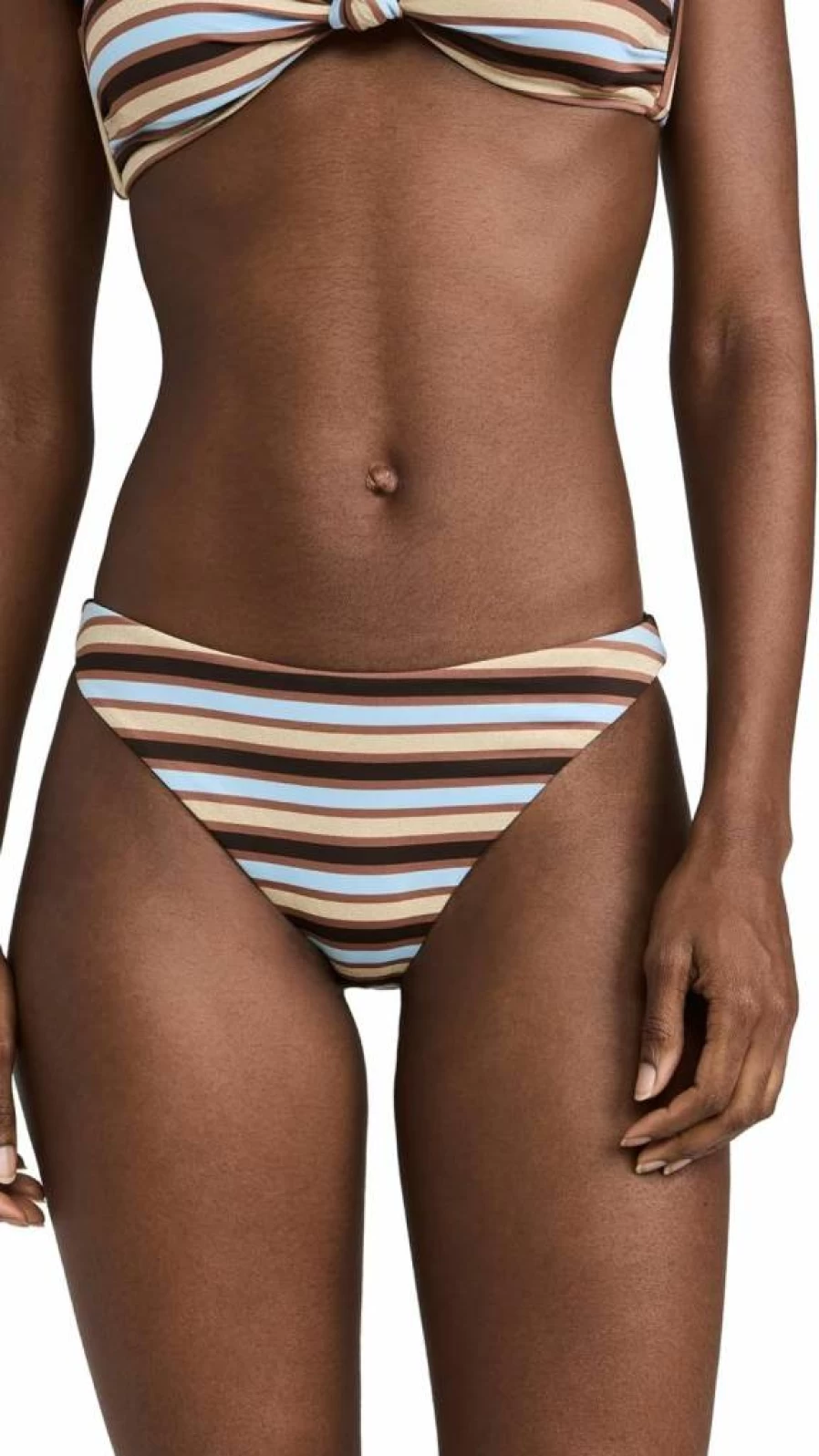 Ramy Brook Women's Striped Isla Bikini Bottoms - High-Waisted Swimwear for Women - Stylish Beach Vacation Essentials