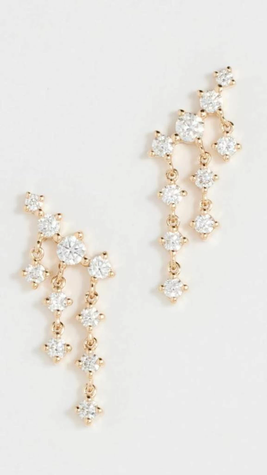 EF Collection Women's Diamond Drip Stud Earrings – Elegant Sterling Silver Dangle Earrings with Genuine Diamonds