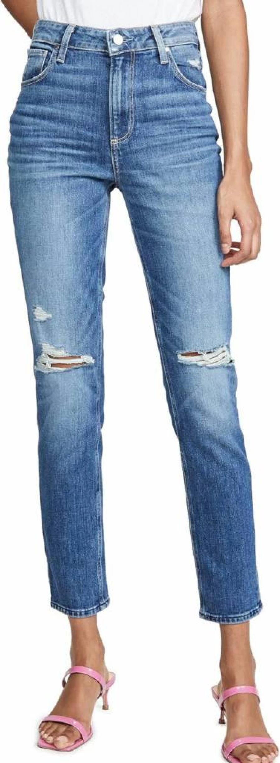 PAIGE Women's Sarah High-Rise Slim Fit Jeans - Stretch Denim Skinny Pants for Women