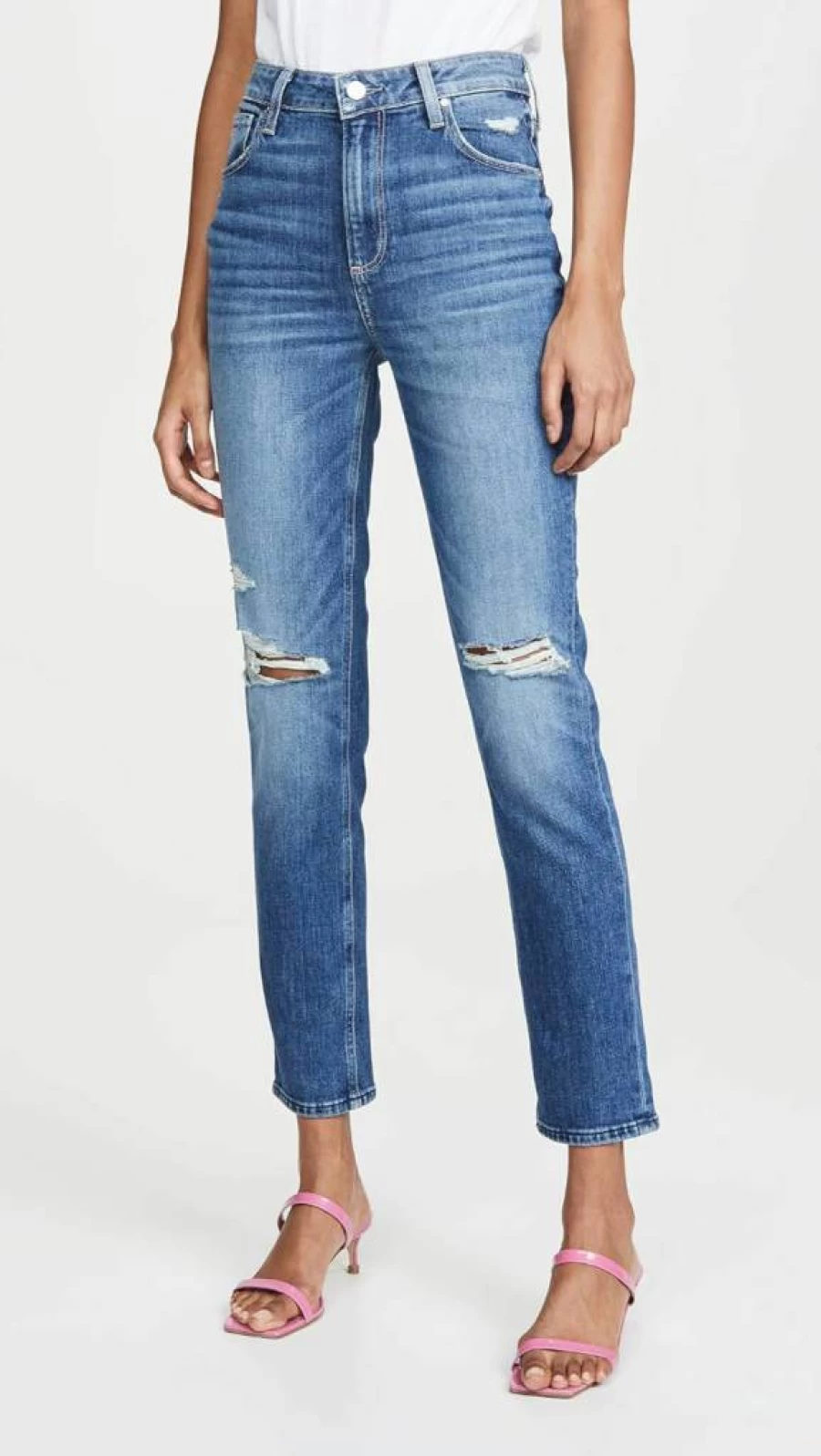 PAIGE Women's Sarah High-Rise Slim Fit Jeans - Stretch Denim Skinny Pants for Women
