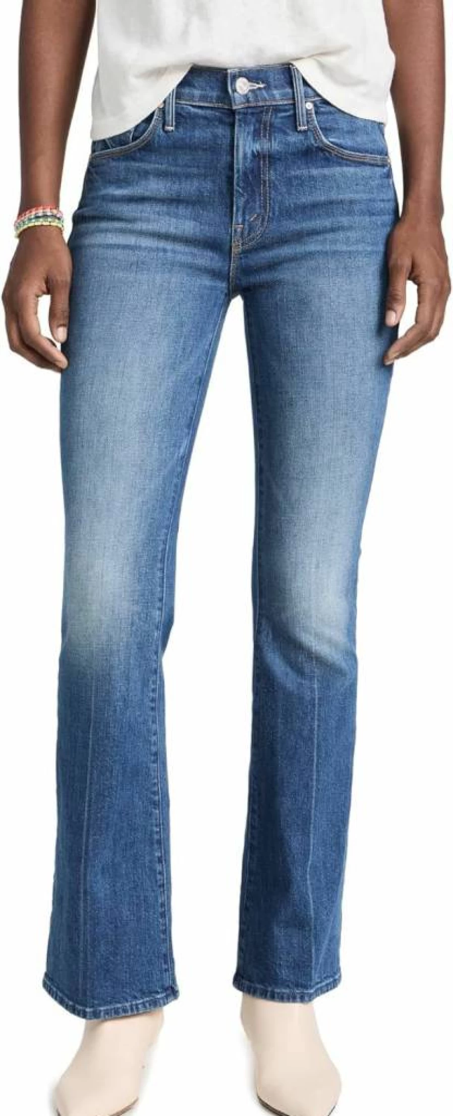 MOTHER The Weekender Women's High-Rise Distressed Jeans - Comfortable Stretch Denim