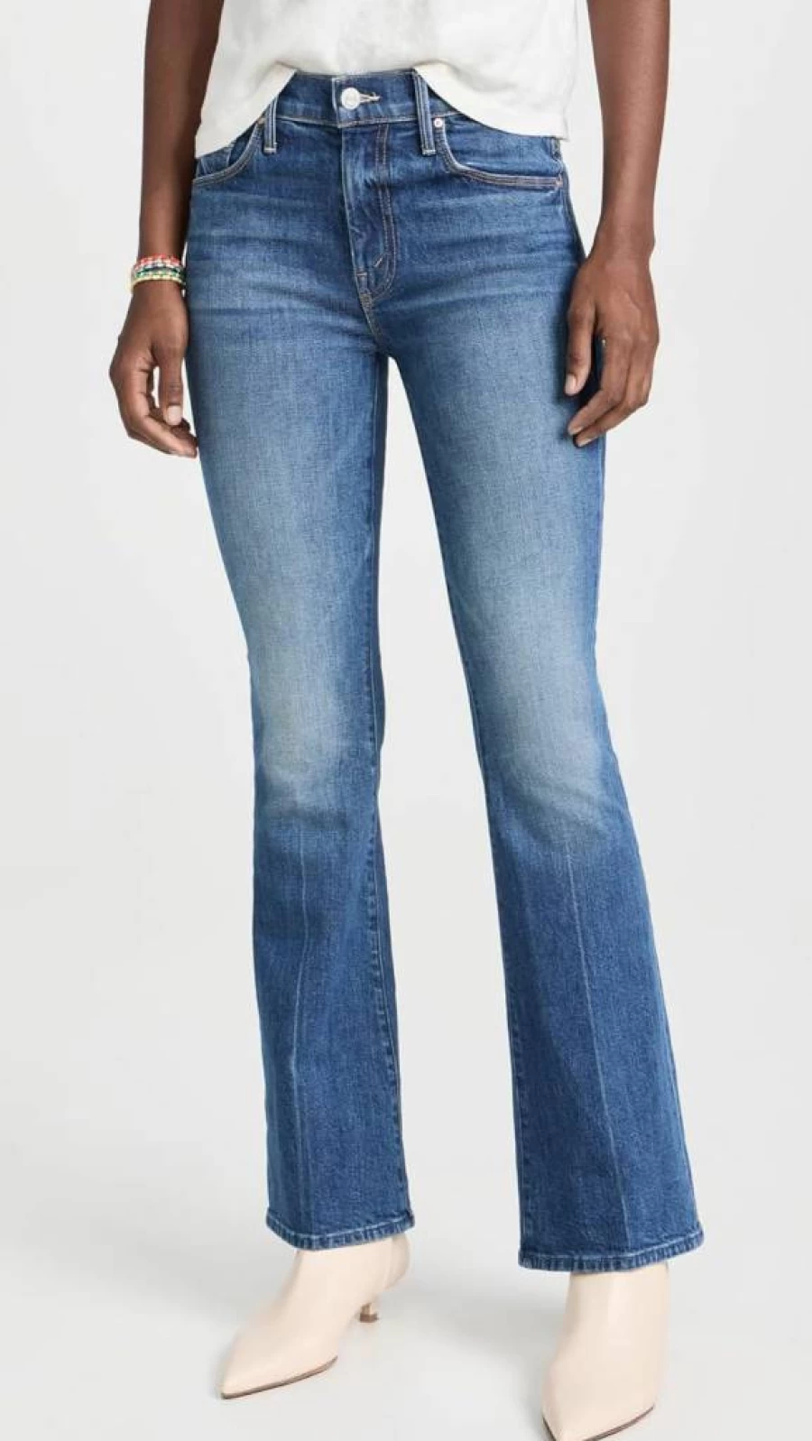 MOTHER The Weekender Women's High-Rise Distressed Jeans - Comfortable Stretch Denim